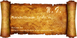 Mandelbaum Irén névjegykártya